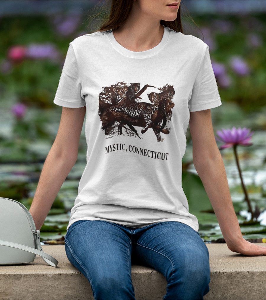 Mystic Connecticut Cheetah Panther Lion T-Shirt