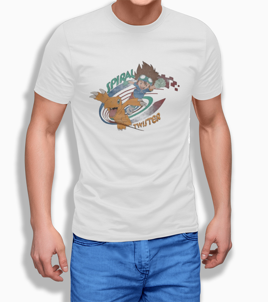 Spiral Twister Digimon Adventure Character Agumon And Taichi Anime Fan Favorite T-Shirt