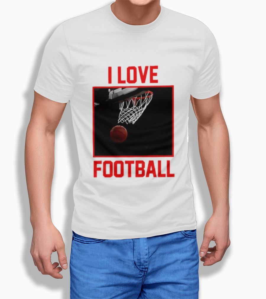I Love Football Basketball Meme Sports T-Shirt
