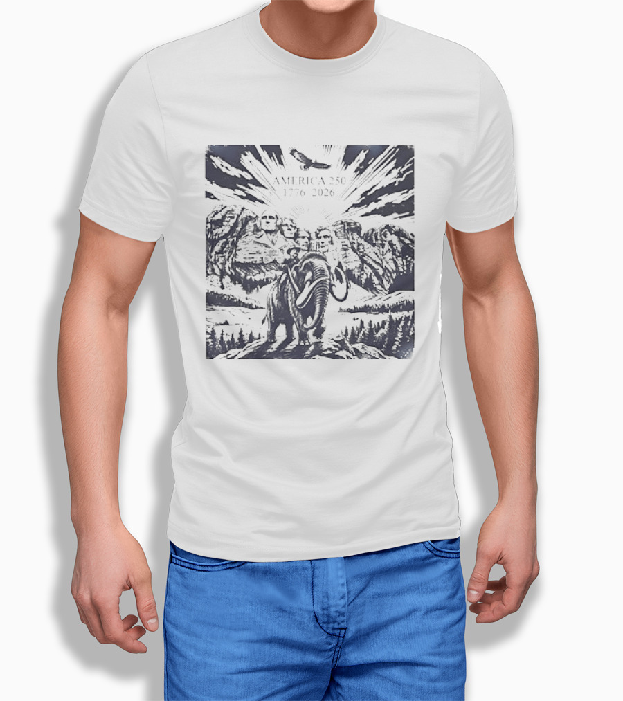 America 250 Mount Rushmore 1776 2026 Eagle Mammoth T-Shirt