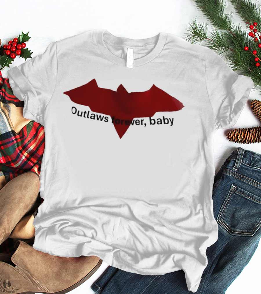 Outlaws Forever Baby Red Bat Symbol Emo T-Shirt