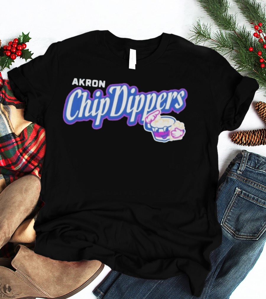 Akron Chip Dippers MLB Baseball Logo With Chip And Dip T-Shirt