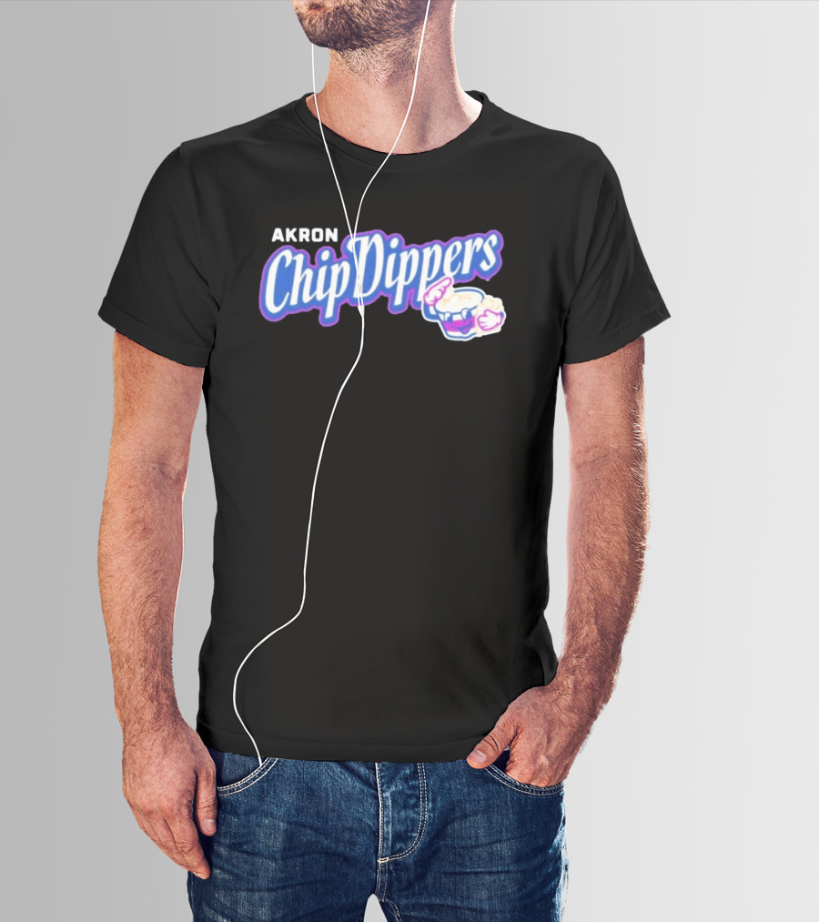 Akron Chip Dippers MLB Baseball Logo With Chip And Dip T-Shirt