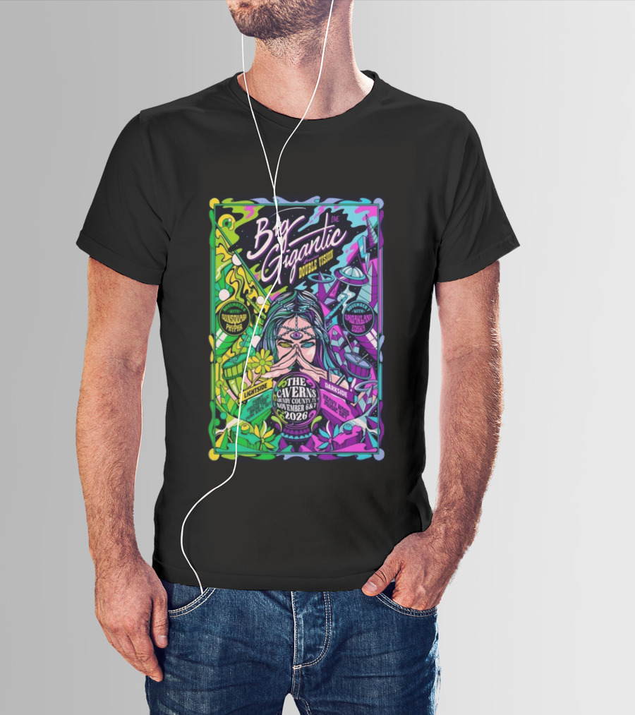 Big Gigantic Double Vision Live Nov 6 7 2026 The Caverns Pelham TN Sunsquabi Phyphr Smokeland Zoska T-Shirt