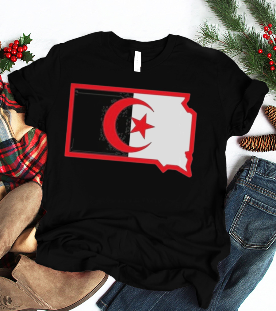 Lawrence Of Algeria South Dakota Flag Shape Crescent Star T-Shirt