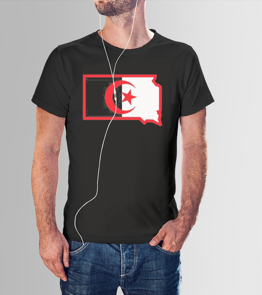 Lawrence Of Algeria South Dakota Flag Shape Crescent Star T-Shirt