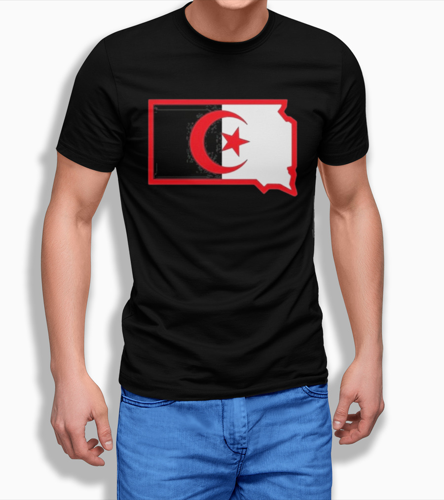 Lawrence Of Algeria South Dakota Flag Shape Crescent Star T-Shirt