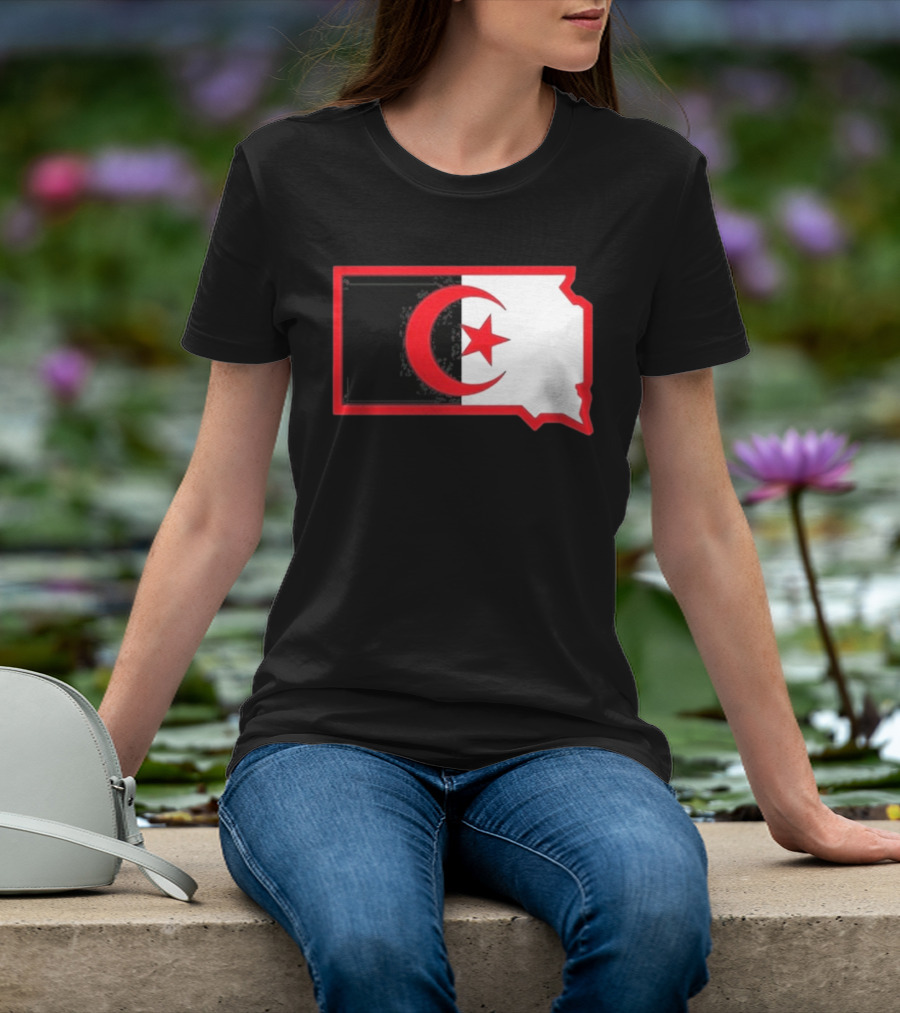 Lawrence Of Algeria South Dakota Flag Shape Crescent Star T-Shirt