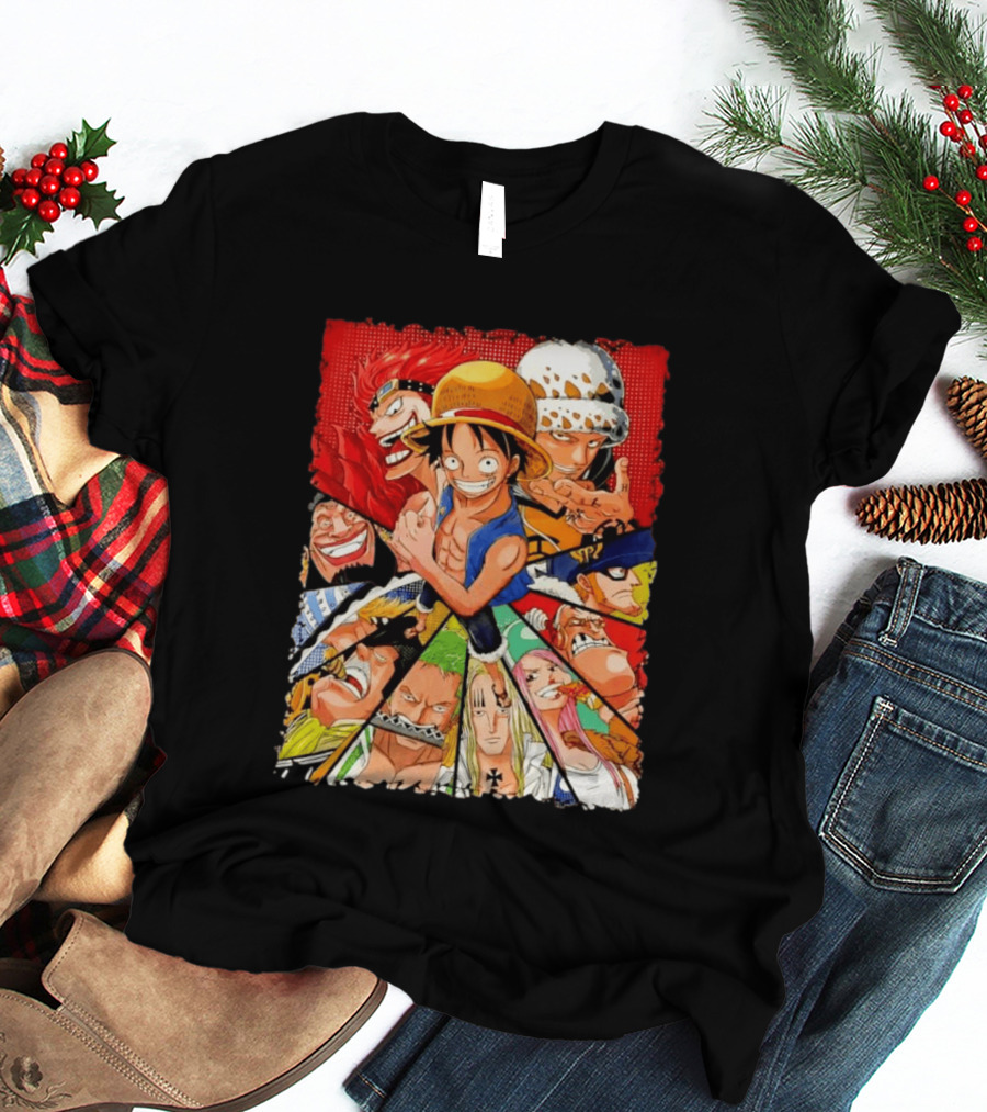 One Piece Luffy Kid Law Blackbeard Zoro Hawkins Drake Apoo Killer Bonney Ensemble T-Shirt