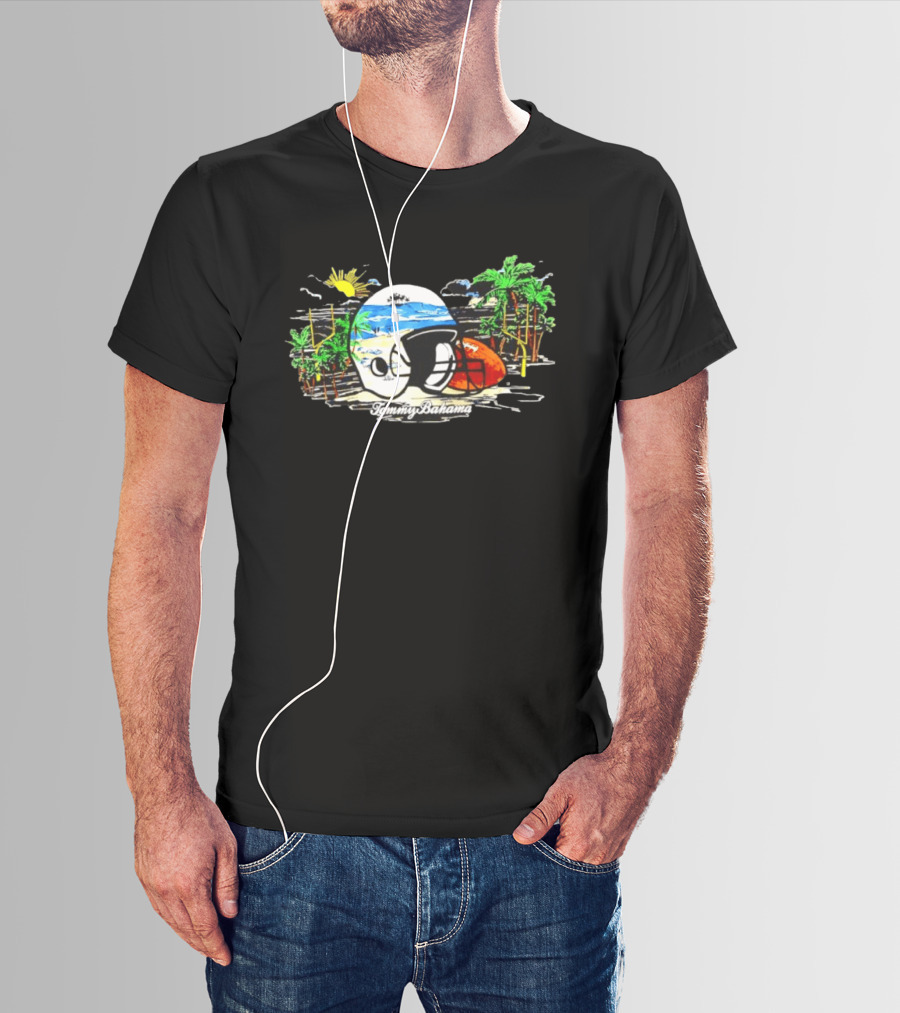 Chicago Bears Tommy Bahama Oasis Endzone Tropical Helmet Football Scene T-Shirt