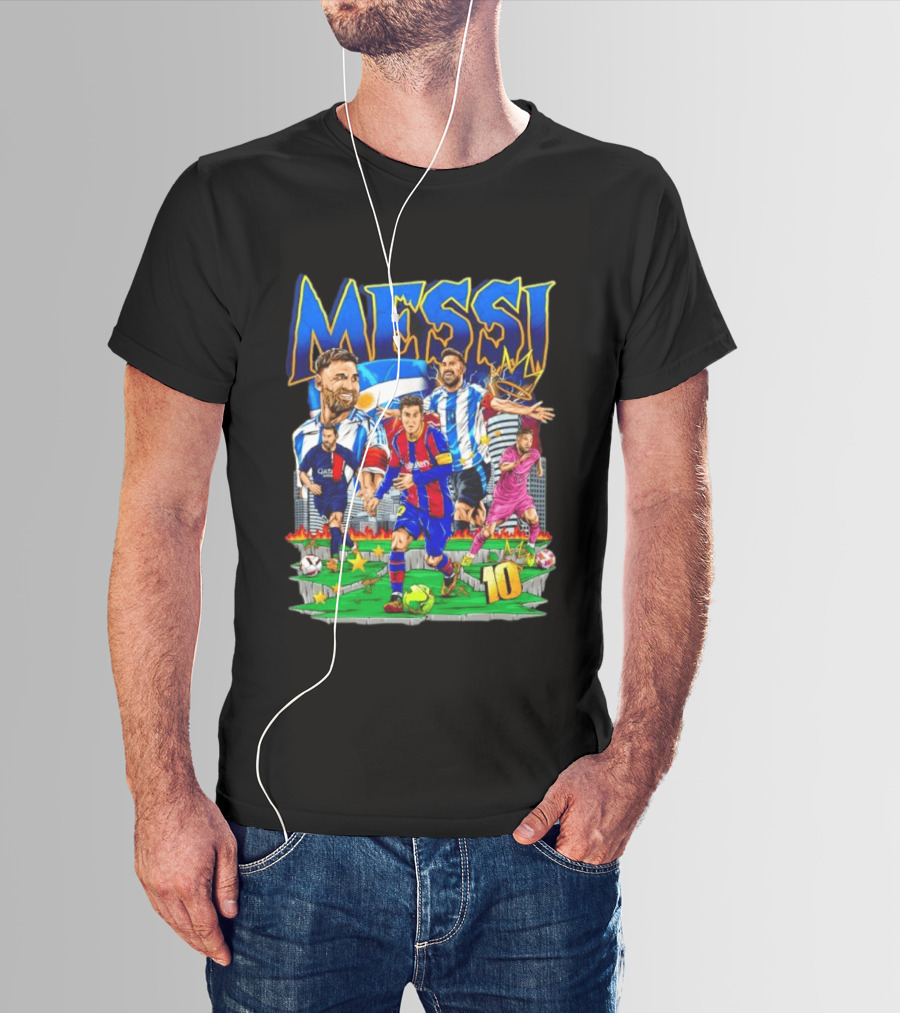 Messi Argentina FC Barcelona Inter Miami No.10 Soccer Star T-Shirt