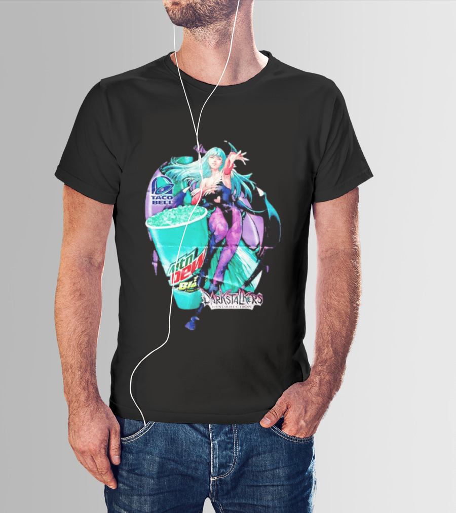 Morrigan Aensland Darkstalkers Taco Bell Mountain Dew Baja Blast Resurrection T-Shirt