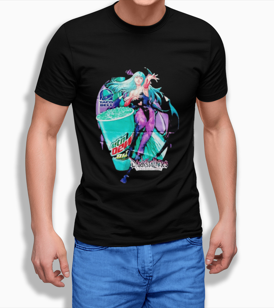 Morrigan Aensland Darkstalkers Taco Bell Mountain Dew Baja Blast Resurrection T-Shirt