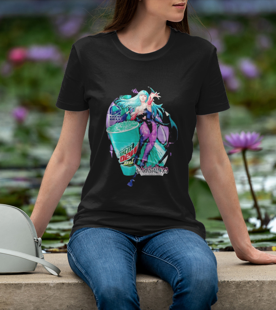 Morrigan Aensland Darkstalkers Taco Bell Mountain Dew Baja Blast Resurrection T-Shirt
