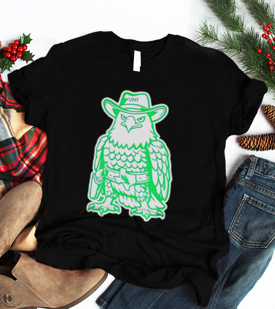 North Texas Mean Green Eagle UNT Cowboy Hat T-Shirt
