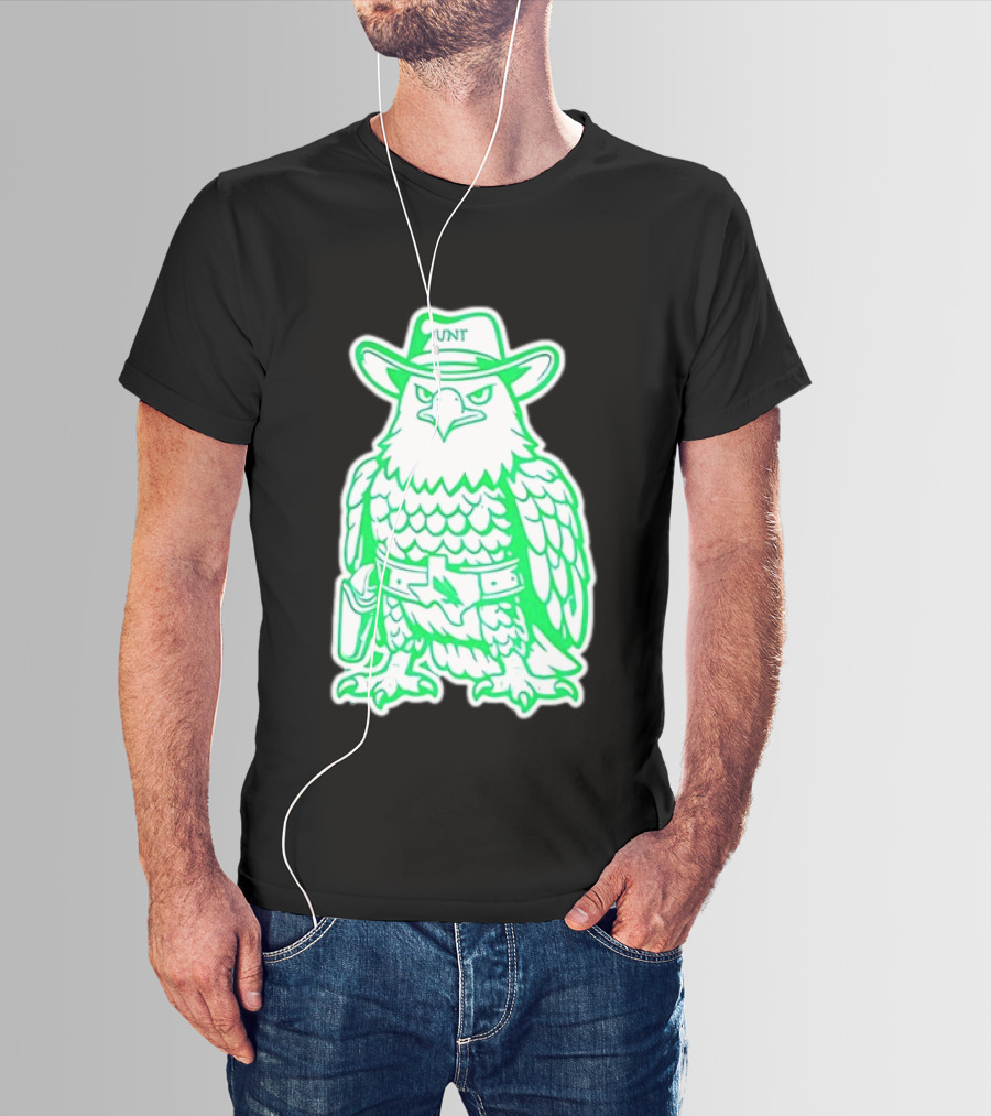 North Texas Mean Green Eagle UNT Cowboy Hat T-Shirt