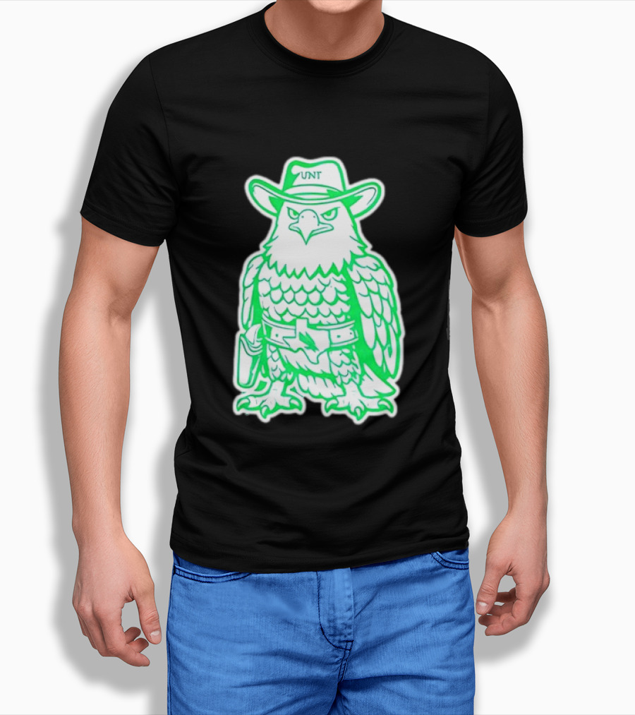 North Texas Mean Green Eagle UNT Cowboy Hat T-Shirt
