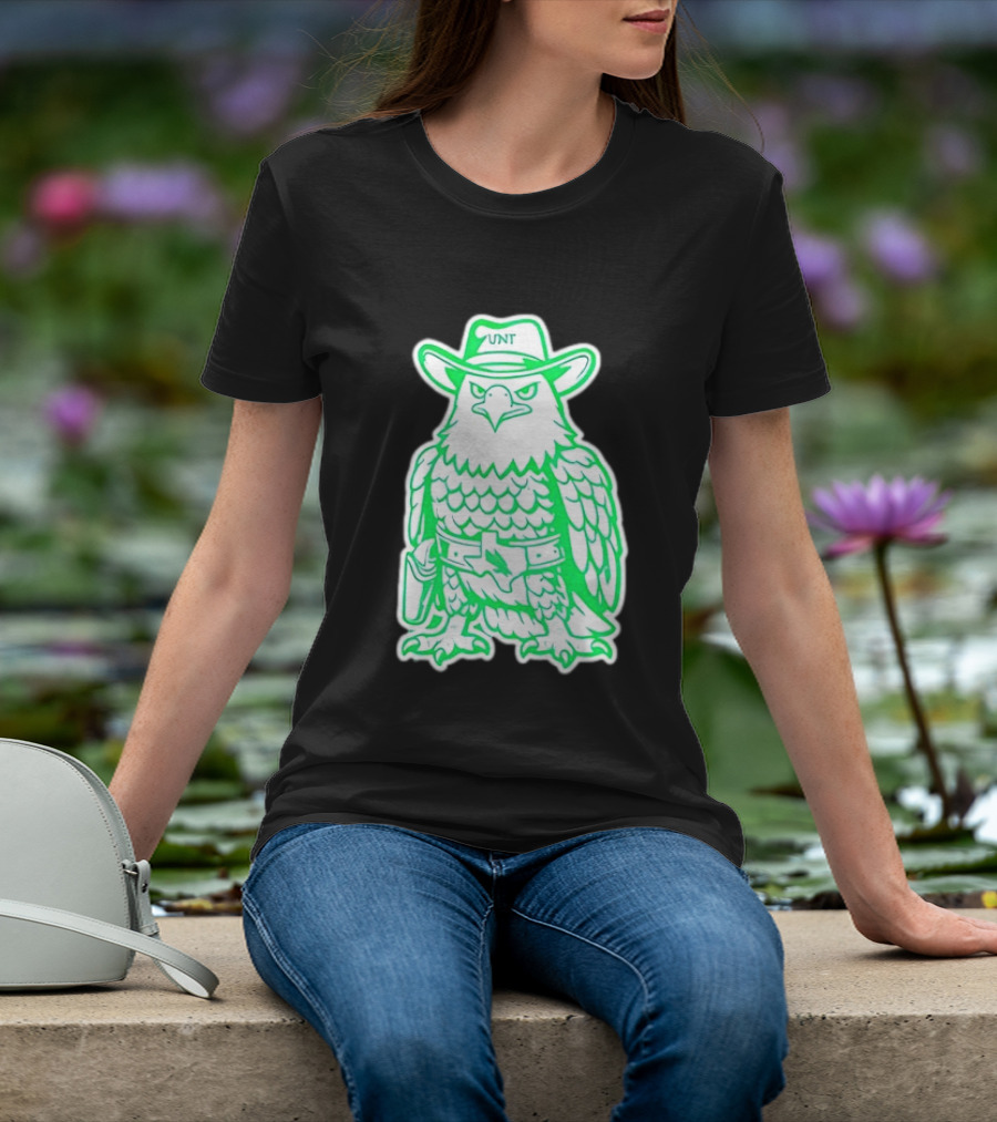 North Texas Mean Green Eagle UNT Cowboy Hat T-Shirt