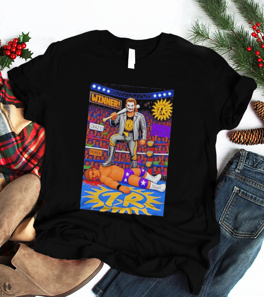 Winner Crazy Purge TR Wrestling Victory 8 Bit T-Shirt