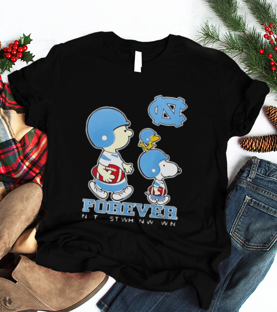 UNC Tar Heels Snoopy Charlie Brown Football Forever T-Shirt