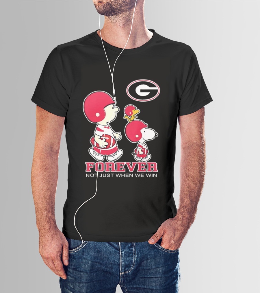 Peanuts Characters Georgia Bulldogs Forever Not Just When We Win T-Shirt