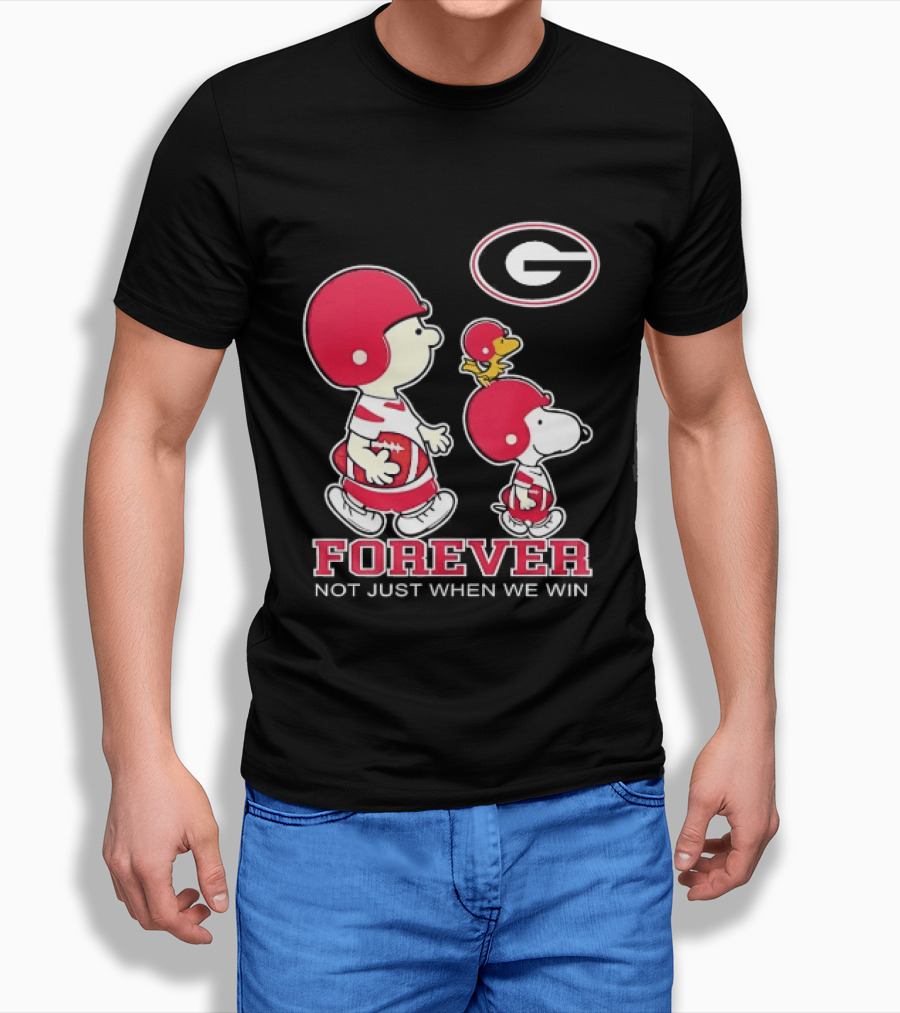 Peanuts Characters Georgia Bulldogs Forever Not Just When We Win T-Shirt
