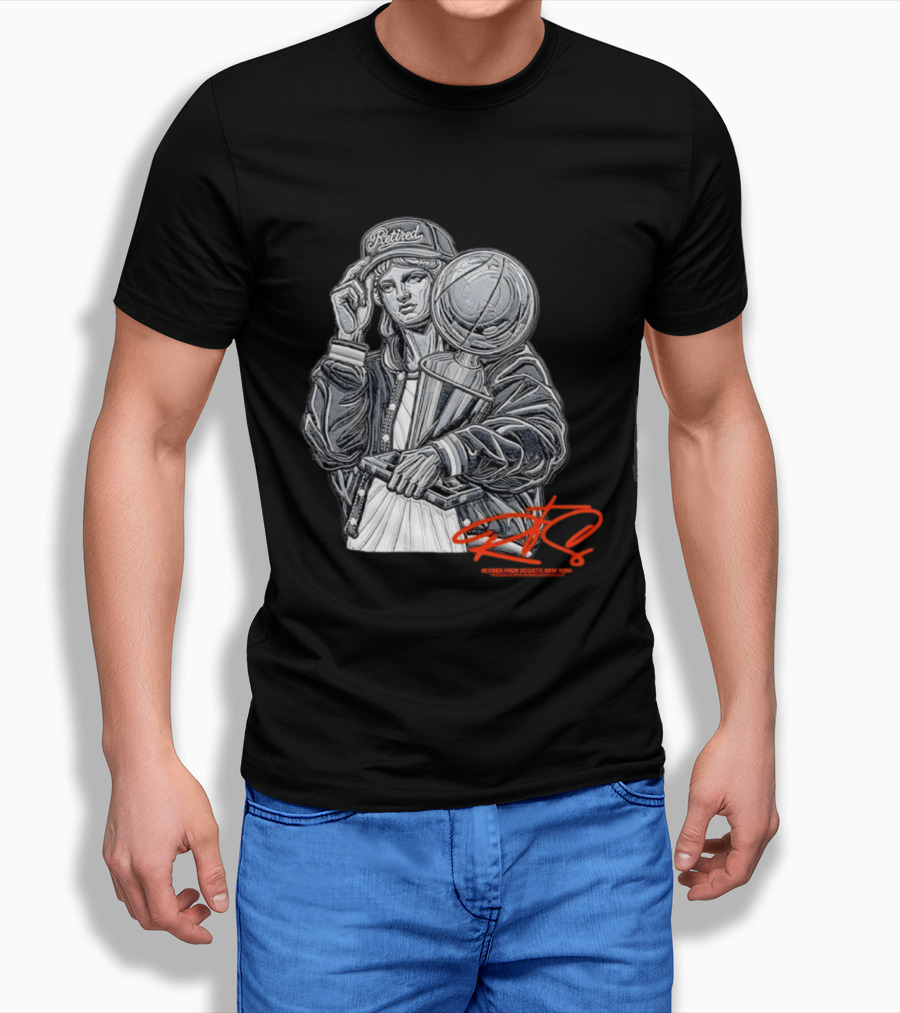 Retired From Society New York Freedom Is A State Of Mind Statue Holding Trophy T-Shirt