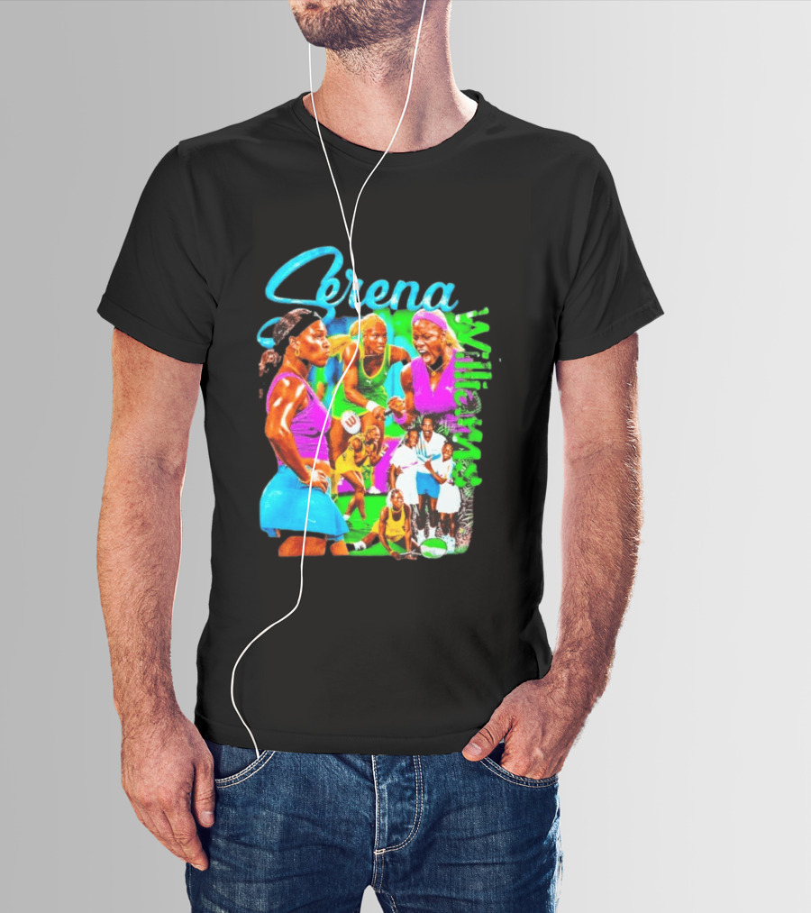 Serena Williams Vibrant Tennis Champion Collage T-Shirt