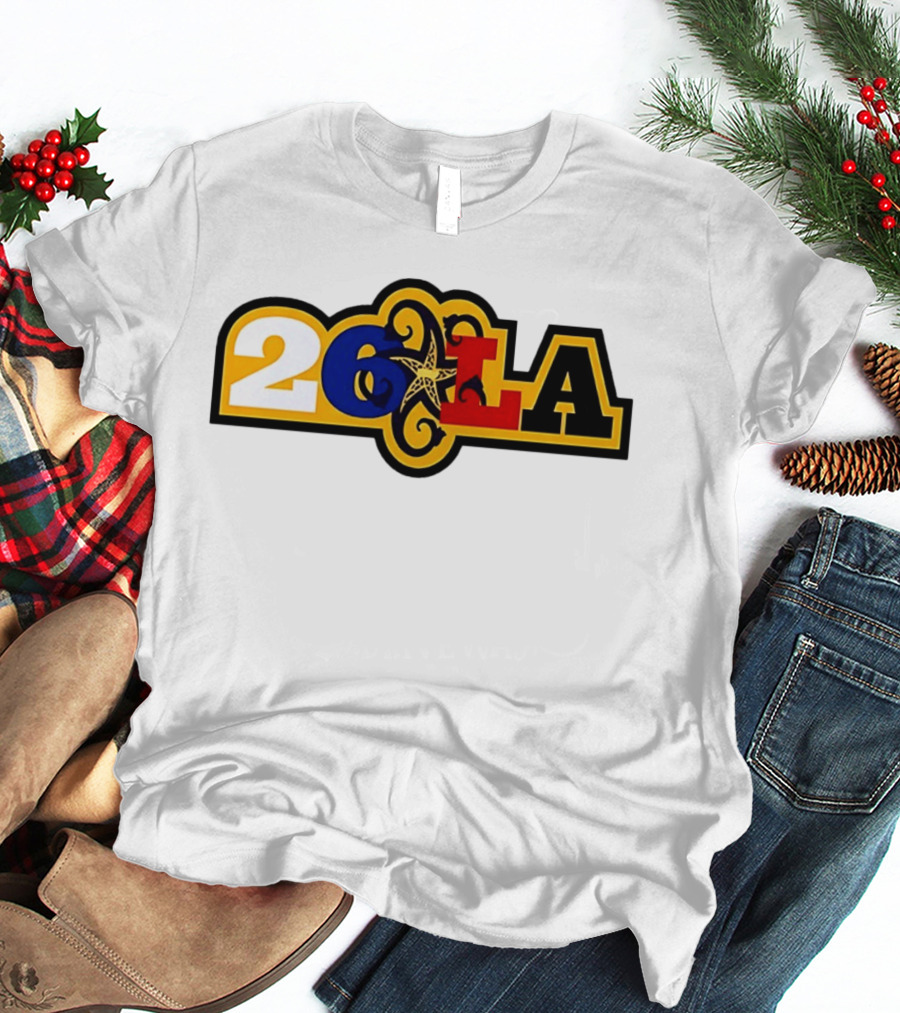 26 LA Bricks And Wood Los Angeles Lakers Stylized T-Shirt