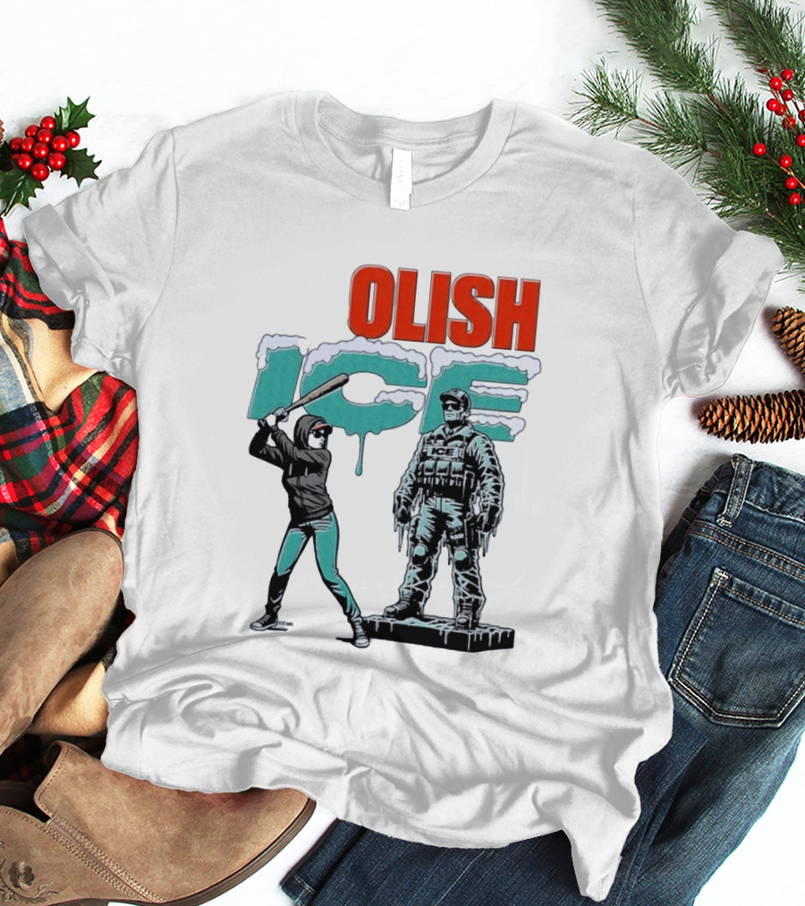 Krime Olish ICE Woman With Baseball Bat Smashing Statue T-Shirt
