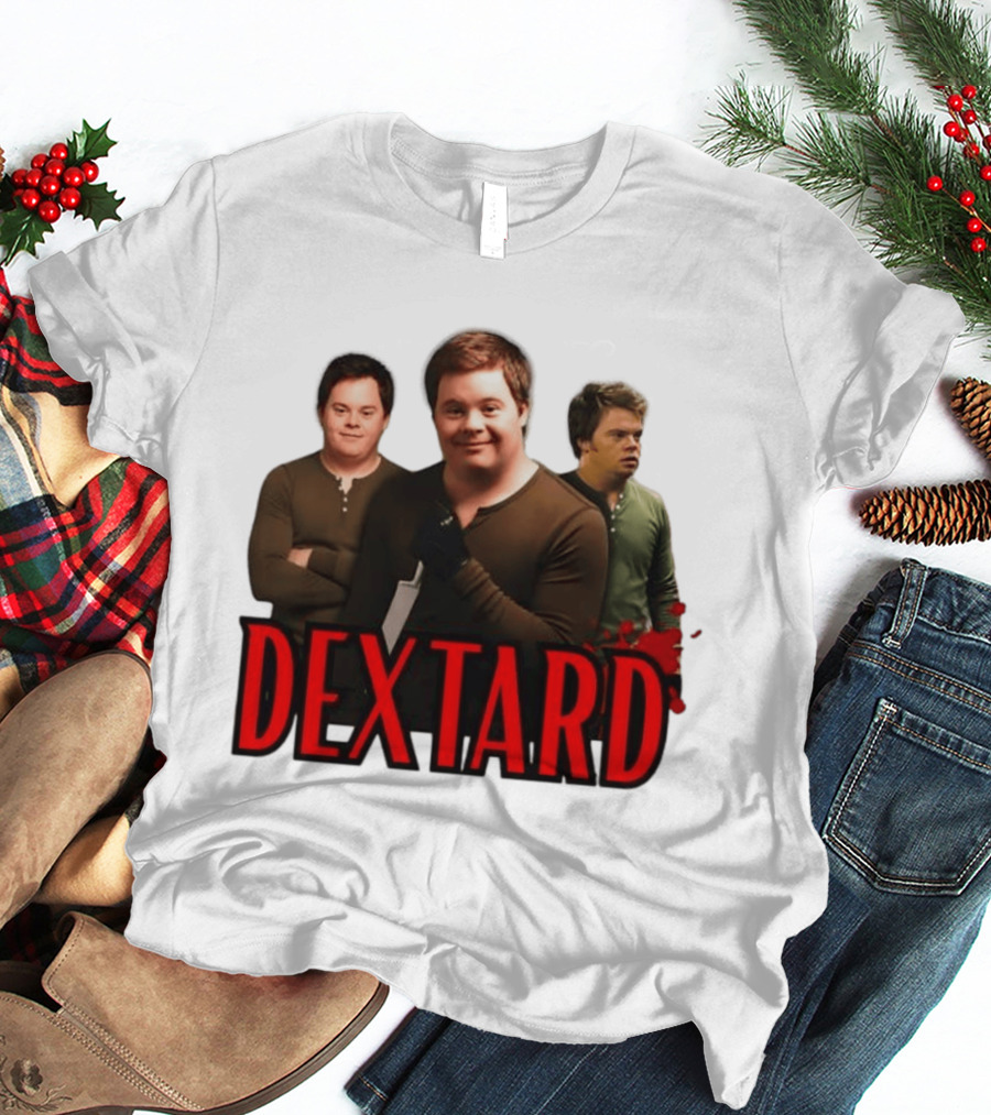 Dextard Meme Parody With Triple Character Image And Red T-Shirt