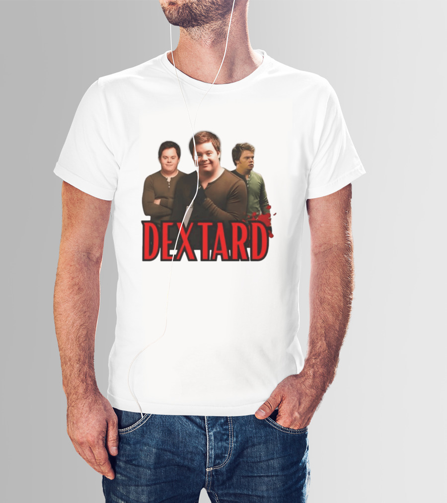 Dextard Meme Parody With Triple Character Image And Red T-Shirt