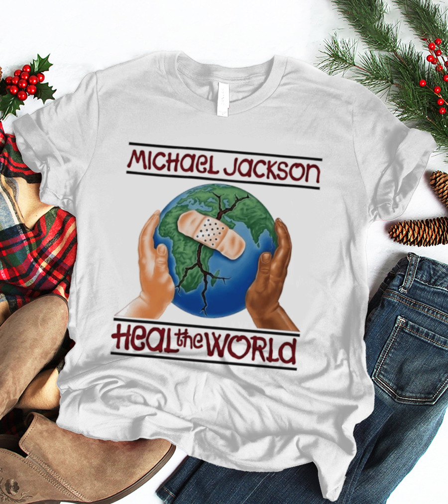 Michael Jackson Heal The World Earth Bandage Hands T-Shirt
