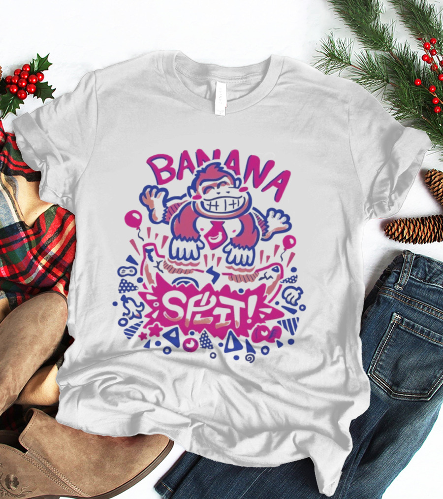 Banana Split Monkey Cartoon Fun T-Shirt