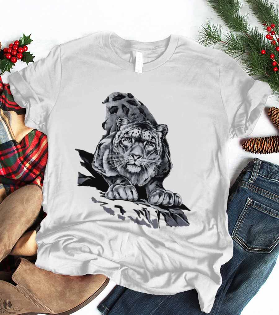 Snow Leopard Harlequin Nature Wildlife Majestic Predator T-Shirt
