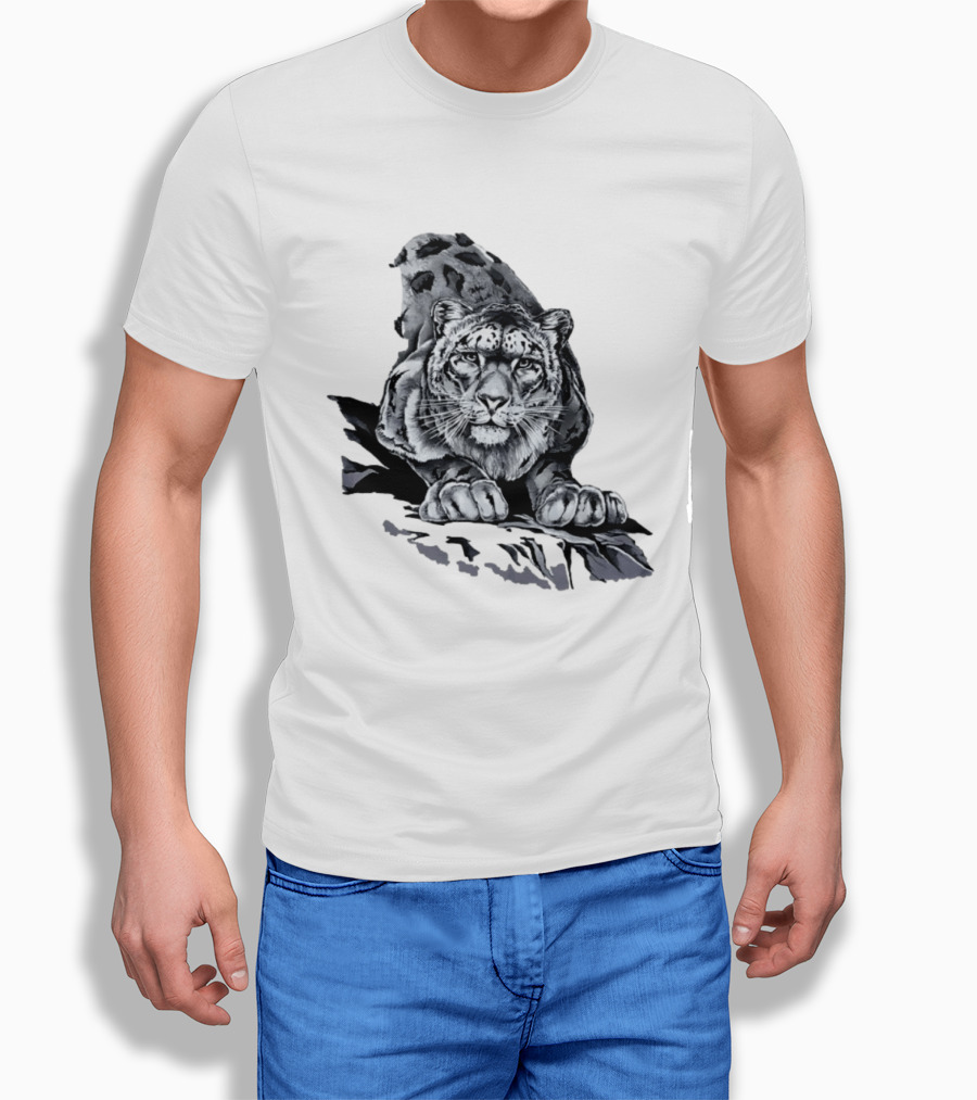 Snow Leopard Harlequin Nature Wildlife Majestic Predator T-Shirt