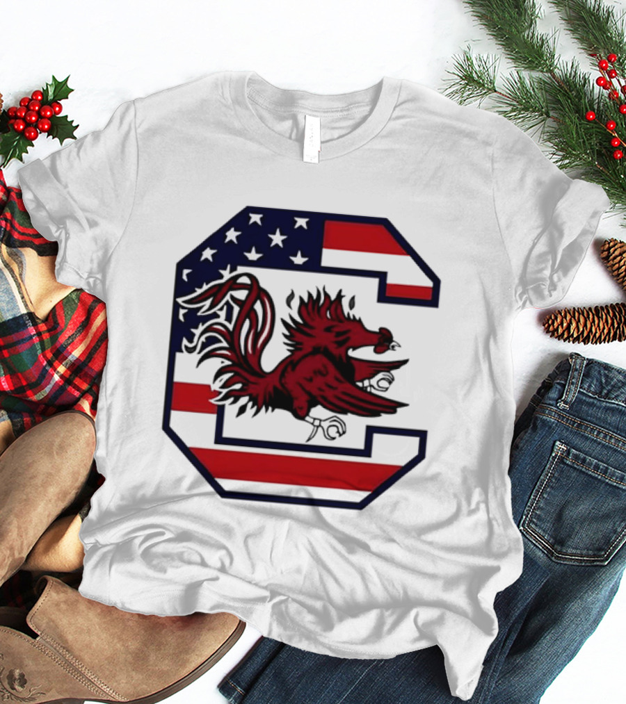 American Flag South Carolina Gamecocks C T-Shirt
