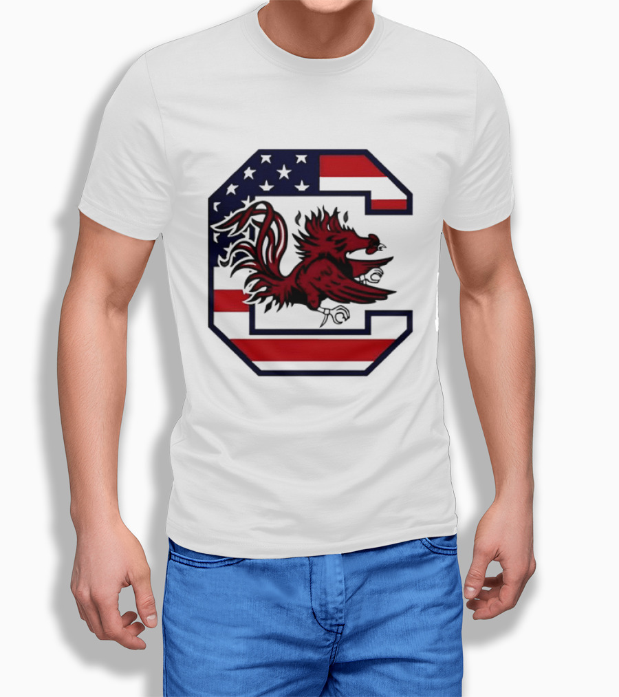 American Flag South Carolina Gamecocks C T-Shirt