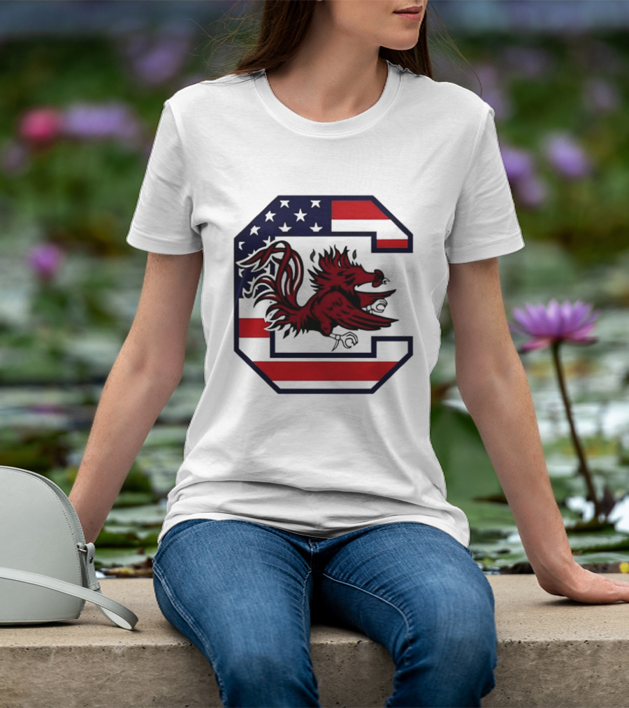 American Flag South Carolina Gamecocks C T-Shirt