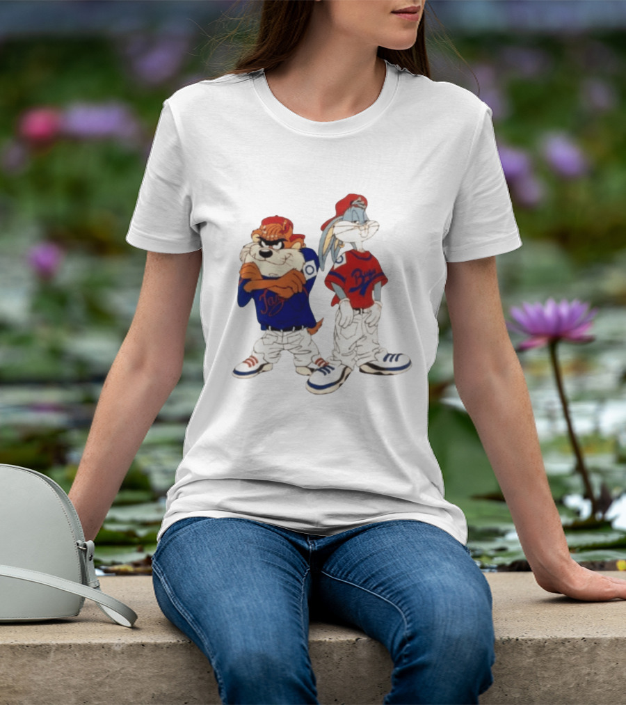 Taz Bugs Looney Tunes Baseball Style Casual Streetwear T-Shirt