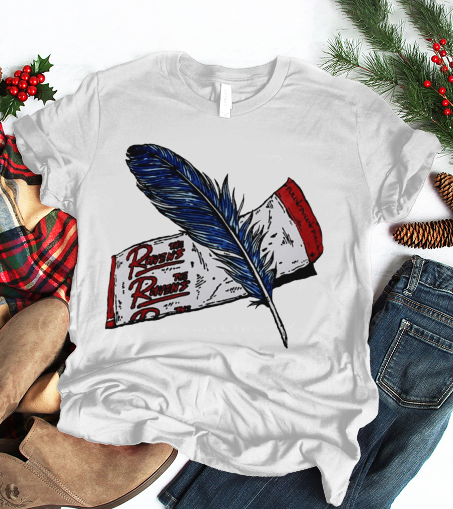 The Ravens Hirotton Blue Feather Pull Pull Pull T-Shirt