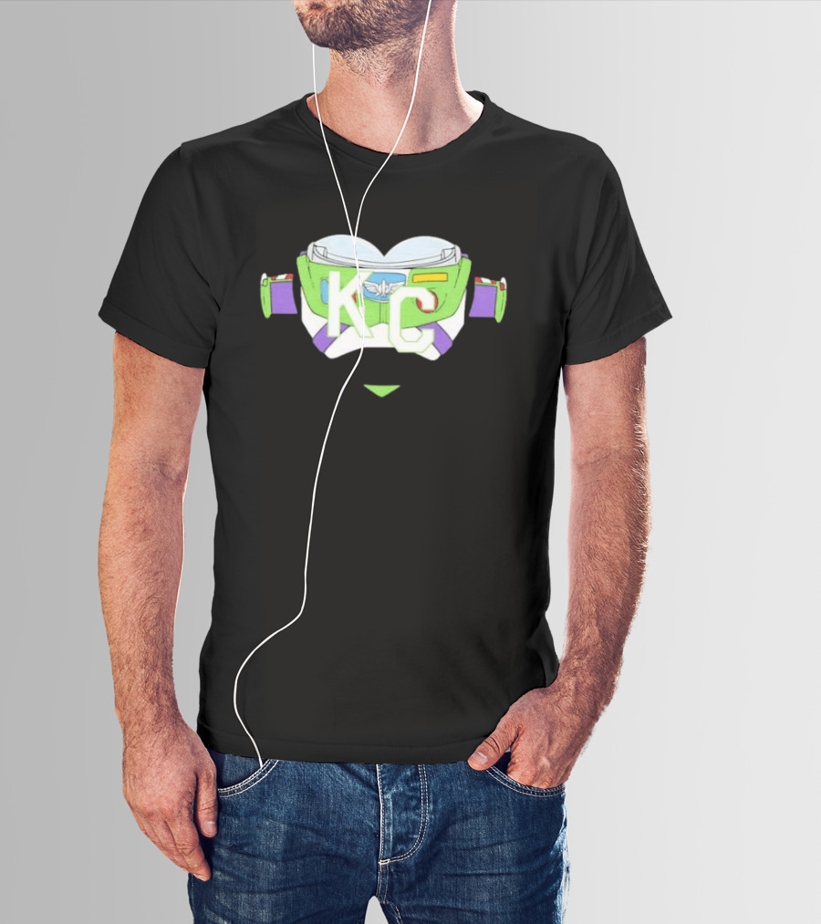 Buzz Lightyear KC Chiefs Heart Theme Fan Gear T-Shirt