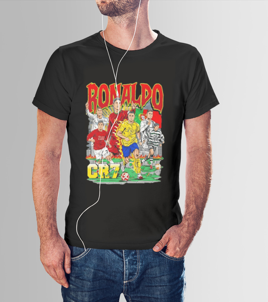 Ronaldo CR7 Football Icon In Action Sports Team Collection T-Shirt