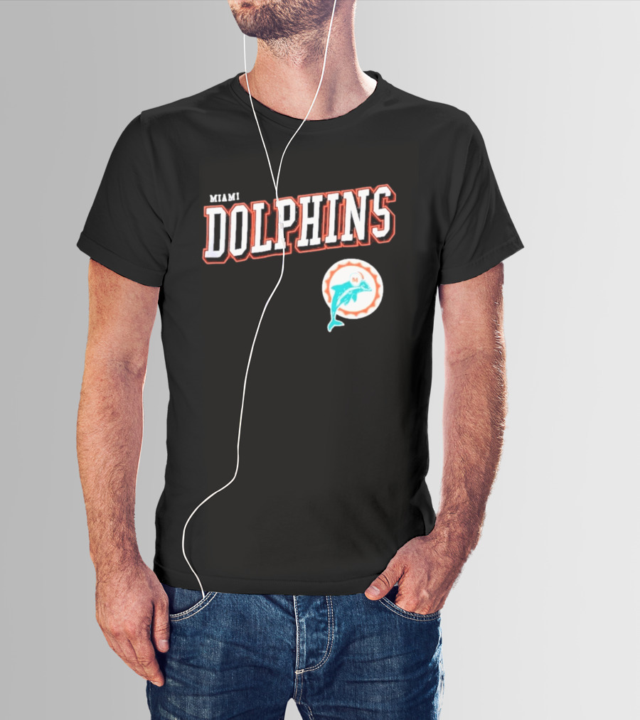 Miami Dolphins Black Retro Team T-Shirt