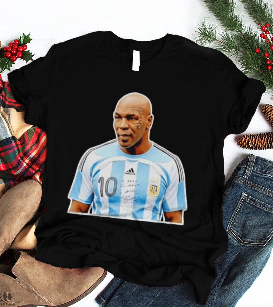 Mike Tyson Argentina National Football Team 10 A Dios Soccer Jersey T-Shirt