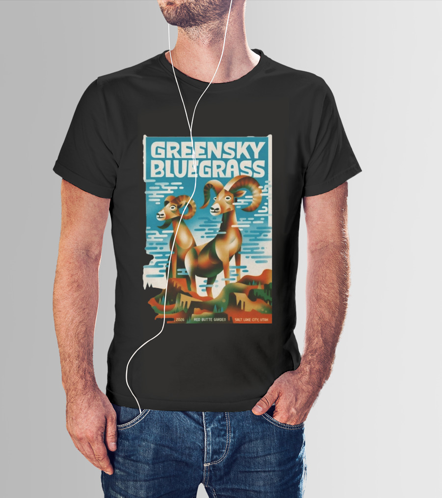 Greensky Bluegrass June 17 2026 Red Butte Garden Salt Lake City Utah Rams T-Shirt