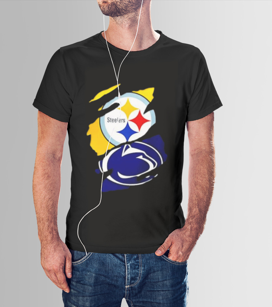 Pittsburgh Steelers Penn State Nittany Lions Team Tear T-Shirt