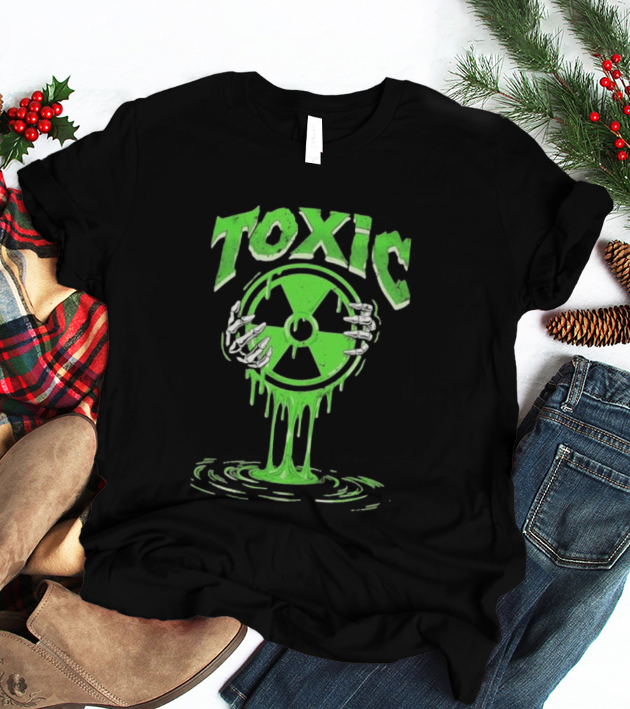 Toxic Radioactive Nuclear Hazard Slime Skeleton Hands T-Shirt