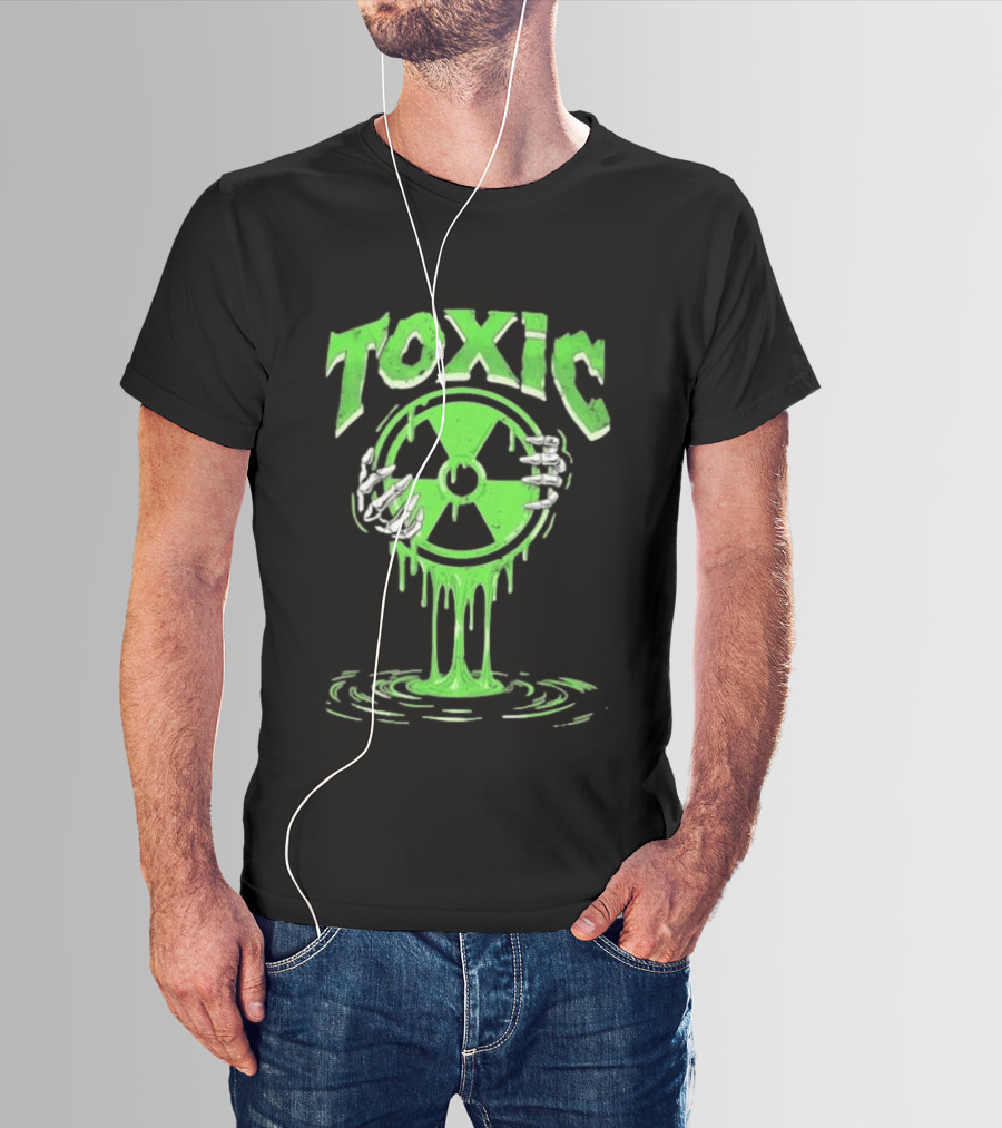 Toxic Radioactive Nuclear Hazard Slime Skeleton Hands T-Shirt