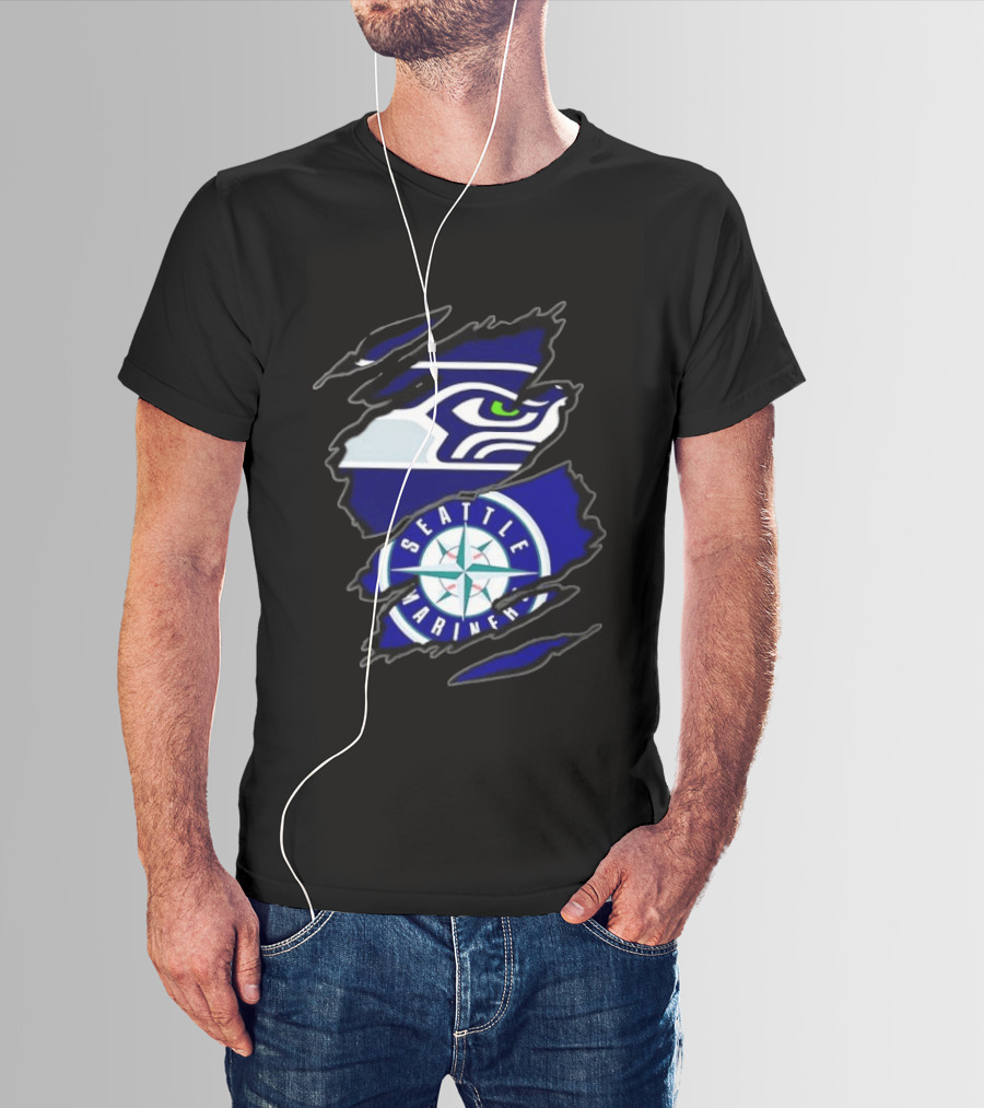 Seattle Seahawks Seattle Mariners Claw Rip T-Shirt